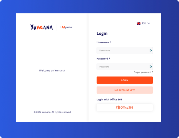 Screenshot of the Yumana innovation management software registration page