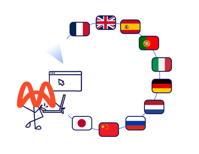 Illustration avec des drapeaux de plusieurs pays