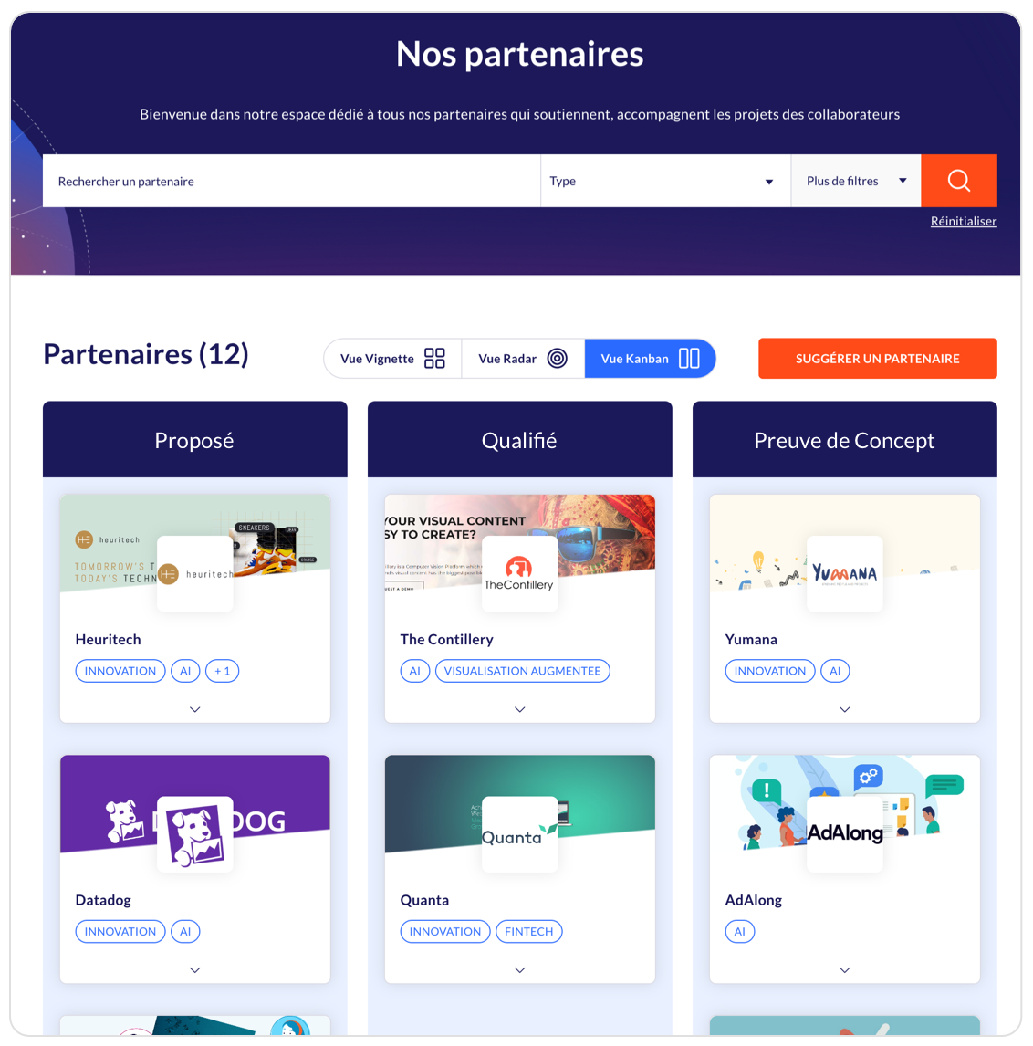 Screenshot kanban workflow partenaires 